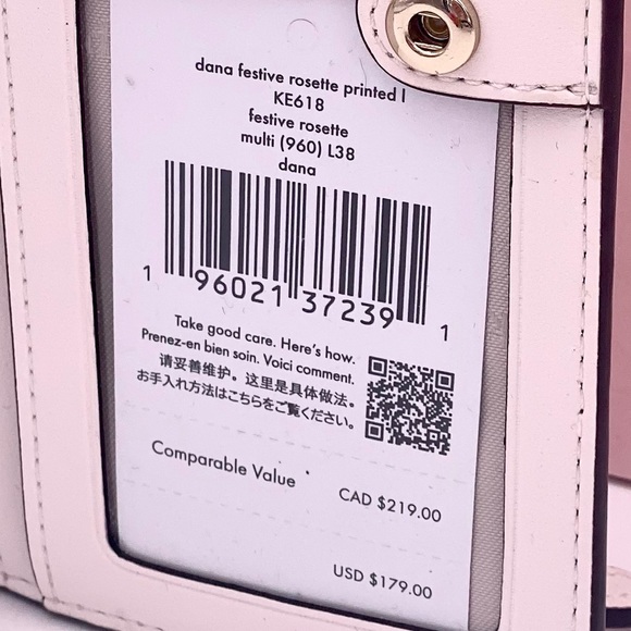 Kate Spade Rose Dana Large Slim Bifold Wallet - Picture 6 of 10